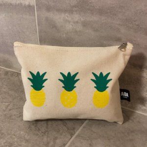 3/$12 AOA Studio Pineapple Canvas Pouch NWOT